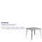 Flash Furniture Square Silver Metal Table, 35.5SQ, 35.5" W, 35.5" L, 29.75" H, Metal Top, Grey CH-51050-29-SIL-GG - alternate 4