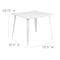 Flash Furniture Square 35.5" W, 35.5" L, 29.75" H, Metal Top, White CH-51050-29-WH-GG - alternate 4