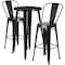Flash Furniture Round Black Metal Bar Set, 24RD, 24" W, 24" L, 41" H, Metal, Black CH-51080BH-2-30CAFE-BK-GG - alternate 2