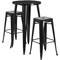 Flash Furniture Round 24" W, 24" L, 41" H, Metal, Black CH-51080BH-2-30SQST-BK-GG - alternate 2
