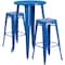 Flash Furniture Round 24" W, 24" L, 41" H, Metal, Blue CH-51080BH-2-30SQST-BL-GG - alternate 4