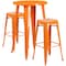 Flash Furniture Round 24" W, 24" L, 41" H, Metal, Orange CH-51080BH-2-30SQST-OR-GG - alternate 2