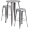 Flash Furniture Round 24" W, 24" L, 41" H, Metal, Grey CH-51080BH-2-30SQST-SIL-GG - alternate 4