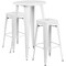 Flash Furniture Round 24" W, 24" L, 41" H, Metal, White CH-51080BH-2-30SQST-WH-GG - alternate 3