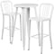 Flash Furniture Round 24" W, 24" L, 41" H, Metal, White CH-51080BH-2-30VRT-WH-GG - alternate 4