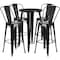 Flash Furniture Round 24" W, 24" L, 41" H, Metal, Black CH-51080BH-4-30CAFE-BK-GG - alternate 4