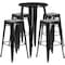 Flash Furniture Round 24" W, 24" L, 41" H, Metal, Black CH-51080BH-4-30SQST-BK-GG - alternate 2