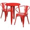 Flash Furniture Round 24" W, 24" L, 29" H, Metal, Red CH-51080TH-2-18ARM-RED-GG - alternate 3