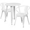 Flash Furniture Round 24" W, 24" L, 29" H, Metal, White CH-51080TH-2-18ARM-WH-GG - alternate 2