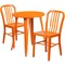 Flash Furniture Round 24" W, 24" L, 29" H, Metal, Orange CH-51080TH-2-18VRT-OR-GG - alternate 4