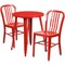 Flash Furniture Round 24" W, 24" L, 29" H, Metal, Red CH-51080TH-2-18VRT-RED-GG - alternate 2