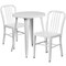 Flash Furniture Round 24" W, 24" L, 29" H, Metal, White CH-51080TH-2-18VRT-WH-GG - alternate 2