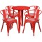 Flash Furniture Round 24" W, 24" L, 29" H, Metal, Red CH-51080TH-4-18ARM-RED-GG - alternate 3