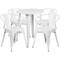 Flash Furniture Round 24" W, 24" L, 29" H, Metal, White CH-51080TH-4-18ARM-WH-GG - alternate 3