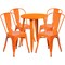Flash Furniture Round 24" W, 24" L, 29" H, Metal, Orange CH-51080TH-4-18CAFE-OR-GG - alternate 2