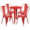 Flash Furniture Round 24" W, 24" L, 29" H, Metal, Red CH-51080TH-4-18CAFE-RED-GG - alternate 4