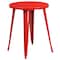 Flash Furniture Round 24" W, 24" L, 29" H, Metal, Red CH-51080TH-4-18CAFE-RED-GG - alternate 2