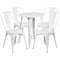Flash Furniture Round 24" W, 24" L, 29" H, Metal, White CH-51080TH-4-18CAFE-WH-GG - alternate 4