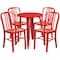 Flash Furniture Round 24" W, 24" L, 29" H, Metal, Red CH-51080TH-4-18VRT-RED-GG - alternate 4