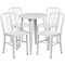 Flash Furniture Round 24" W, 24" L, 29" H, Metal, White CH-51080TH-4-18VRT-WH-GG - alternate 4