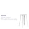 Flash Furniture Round 24" L, 24" W, 41" H, Galvanized Steel, Rubber Top, White CH-51080-40-WH-GG - alternate 2