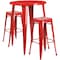 Flash Furniture Round 30" W, 30" L, 41" H, Metal, Red CH-51090BH-2-30SQST-RED-GG - alternate 3