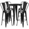 Flash Furniture Round Black Metal Bar Set, 30RD, 30" W, 30" L, 41" H, Metal, Black CH-51090BH-4-30CAFE-BK-GG - alternate 2