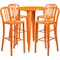 Flash Furniture Round 30" W, 30" L, 41" H, Metal, Orange CH-51090BH-4-30VRT-OR-GG - alternate 4