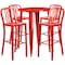 Flash Furniture Round 30" W, 30" L, 41" H, Metal, Red CH-51090BH-4-30VRT-RED-GG - alternate 2