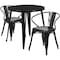 Flash Furniture Black Metal Set, 30RD CH-51090TH-2-18ARM-BK-GG - alternate 4