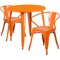 Flash Furniture Round 30" W, 30" L, 29.5" H, Metal Top, Orange CH-51090TH-2-18ARM-OR-GG - alternate 2