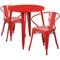 Flash Furniture Round 30" W, 30" L, 29.5" H, Metal Top, Red CH-51090TH-2-18ARM-RED-GG - alternate 3