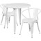 Flash Furniture Round 30" W, 30" L, 29.5" H, Metal Top, White CH-51090TH-2-18ARM-WH-GG - alternate 2