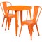 Flash Furniture Round Orange Metal Set, 30RD, 30" W, 30" L, 29.5" H, Metal Top, Orange CH-51090TH-2-18CAFE-OR-GG - alternate 2