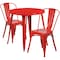 Flash Furniture Round 30" W, 30" L, 29.5" H, Metal Top, Red CH-51090TH-2-18CAFE-RED-GG - alternate 3