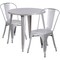 Flash Furniture Round 30" W, 30" L, 29.5" H, Metal Top, Grey CH-51090TH-2-18CAFE-SIL-GG - alternate 2