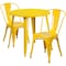 Flash Furniture Round 30" W, 30" L, 29.5" H, Metal Top, Yellow CH-51090TH-2-18CAFE-YL-GG - alternate 4