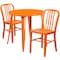 Flash Furniture Round 30" W, 30" L, 29.5" H, Metal Top, Orange CH-51090TH-2-18VRT-OR-GG - alternate 4