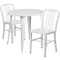 Flash Furniture Round 30" W, 30" L, 29.5" H, Metal Top, White CH-51090TH-2-18VRT-WH-GG - alternate 3