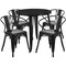 Flash Furniture Black Metal Set, 30RD CH-51090TH-4-18ARM-BK-GG - alternate 3