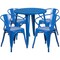Flash Furniture Round 30" W, 30" L, 29.5" H, Metal Top, Blue CH-51090TH-4-18ARM-BL-GG - alternate 2