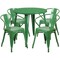 Flash Furniture Green Metal Set, 30RD CH-51090TH-4-18ARM-GN-GG - alternate 3