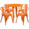 Flash Furniture Round 30" W, 30" L, 29.5" H, Metal Top, Orange CH-51090TH-4-18ARM-OR-GG - alternate 4