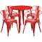 Flash Furniture Round 30" W, 30" L, 29.5" H, Metal Top, Red CH-51090TH-4-18ARM-RED-GG - alternate 4