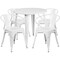 Flash Furniture Round 30" W, 30" L, 29.5" H, Metal Top, White CH-51090TH-4-18ARM-WH-GG - alternate 2