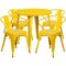 Flash Furniture Round 30" W, 30" L, 29.5" H, Metal Top, Yellow CH-51090TH-4-18ARM-YL-GG - alternate 4