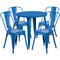 Flash Furniture Round 30" W, 30" L, 29.5" H, Metal Top, Blue CH-51090TH-4-18CAFE-BL-GG - alternate 3