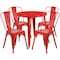 Flash Furniture Round 30" W, 30" L, 29.5" H, Metal Top, Red CH-51090TH-4-18CAFE-RED-GG - alternate 2