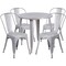 Flash Furniture Round 30" W, 30" L, 29.5" H, Metal Top, Grey CH-51090TH-4-18CAFE-SIL-GG - alternate 2