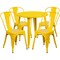 Flash Furniture Round 30" W, 30" L, 29.5" H, Metal Top, Yellow CH-51090TH-4-18CAFE-YL-GG - alternate 4